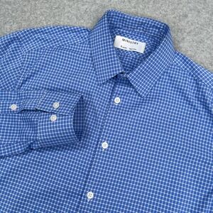 Ministry of Supply Shirt Mens Small Blue Check Archive Tech Performance Vented